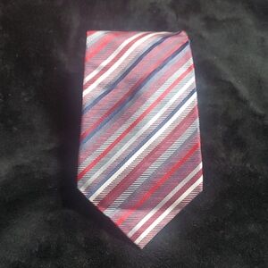 Elegant Striped Red and Gray Men's Tie